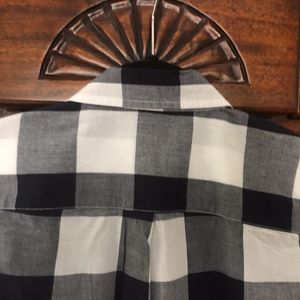 Crown &  Ivy Blue White Check Long Sleeve